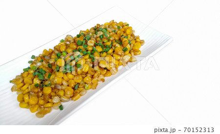 Belarus, Corn, Grilled, Plate, White Background 70152313