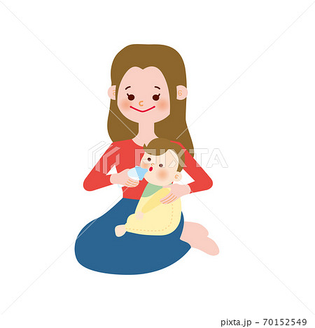 赤ちゃんにミルクをあげる母親 赤ちゃんにミルクをあげる母親 70152549
