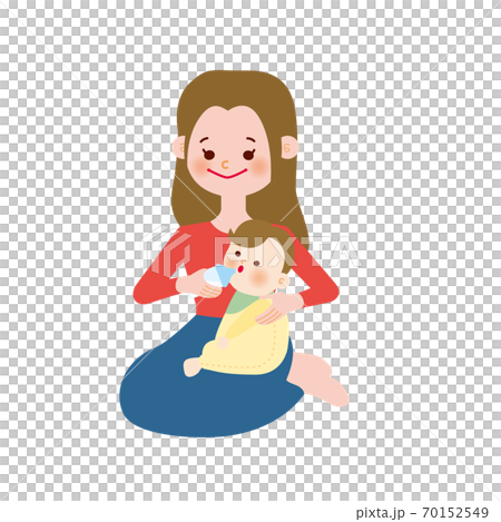 Mother giving milk to her baby Mother giving milk to her baby 70152549