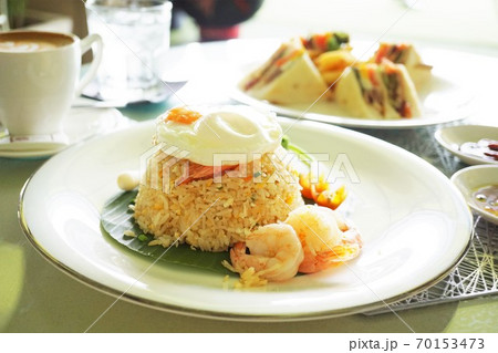 Thai Fried Rice and Club Sandwiches 70153473