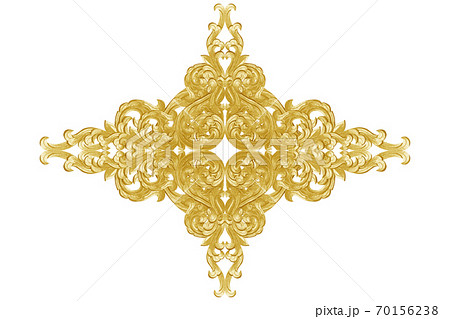 Wood pattern carving isolated on white background Wood pattern carving isolated on white background 70156238