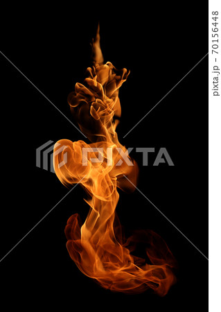 Fire flames isolated on black background. Fire flames isolated on black background. 70156448