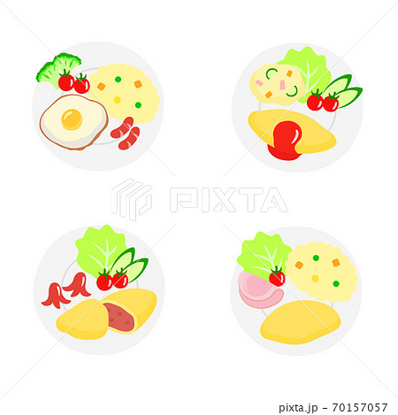 モーニングセット 卵料理のイラスト素材