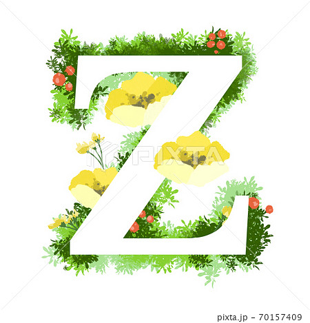おしゃれなお花イラストの英語のフォント　Z 70157409