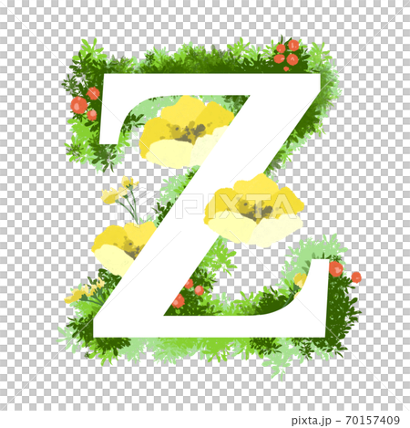 おしゃれなお花イラストの英語のフォント　Z 70157409