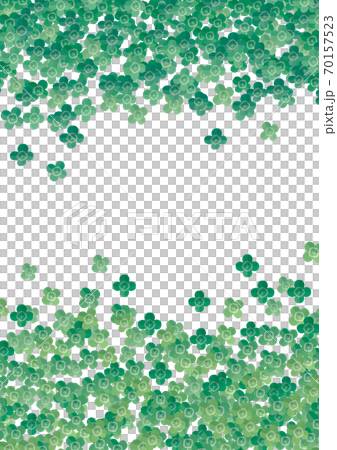 四つ葉のクローバー シロツメクサ を敷き詰めたバックグラウンド ベクターイラストデザイン 背景透明のイラスト素材