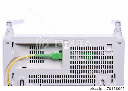 Passive optical network unit isolated on white background closeup 70158005