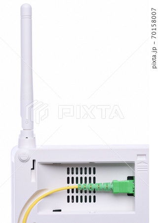Passive optical network unit isolated on white background closeup 70158007