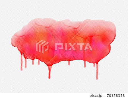 白い背景の上の抽象的な水彩画 赤色系 白い背景の上の抽象的な水彩画 赤色系 70158358