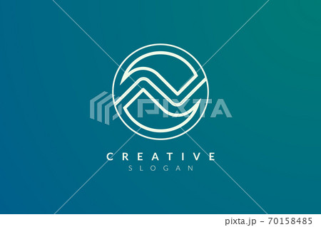 Circle with an abstract pattern forms the letter N. Minimalist and modern vector design Circle with an abstract pattern forms the letter N. Minimalist and modern vector design 70158485