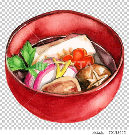 お雑煮 水彩画のイラスト素材