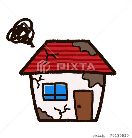 古くて汚い家のイラスト素材