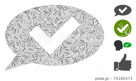 Linear OK Message Icon Vector Mosaic Linear OK Message Icon Vector Mosaic 70160373