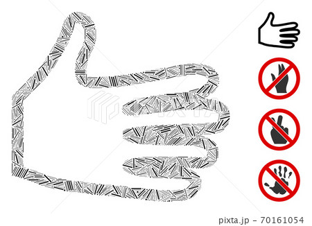 Line Pan Fingers Icon Vector Mosaic Line Pan Fingers Icon Vector Mosaic 70161054