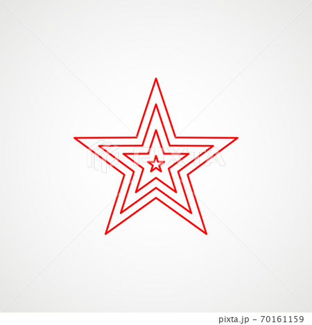 Linear icon of communism. Red multilayer star. Soviet emblem. Minimalist coat of arms of the USSR. Vector 70161159