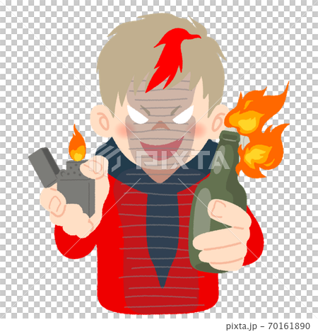 炎上商法を狙い悪そうな顔をする男性のイメージイラストのイラスト素材 炎上商法を狙い悪そうな顔をする男性のイメージイラストのイラスト素材