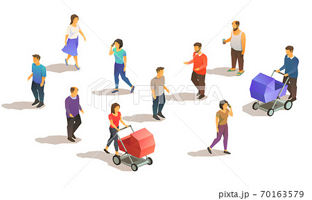 set of isometric people 70163579