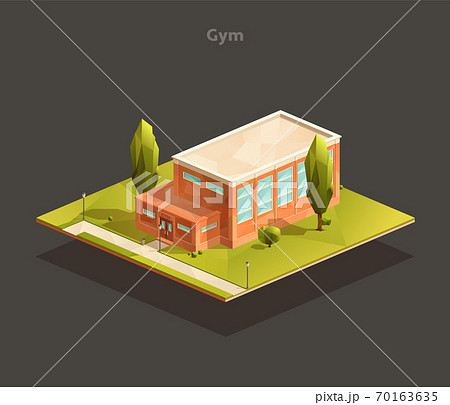 Isometric School gym building 70163635