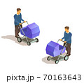 father with baby carriage 70163643