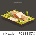 Elementary school isometric illustration 70163678