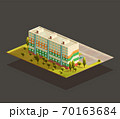 Soviet Block of Flats isometric illustration 70163684
