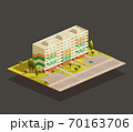 Soviet Block of Flats isometric illustration 70163706