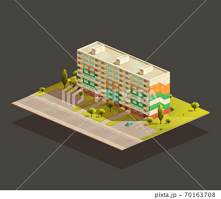 Block of Flats isometric illustration 70163708