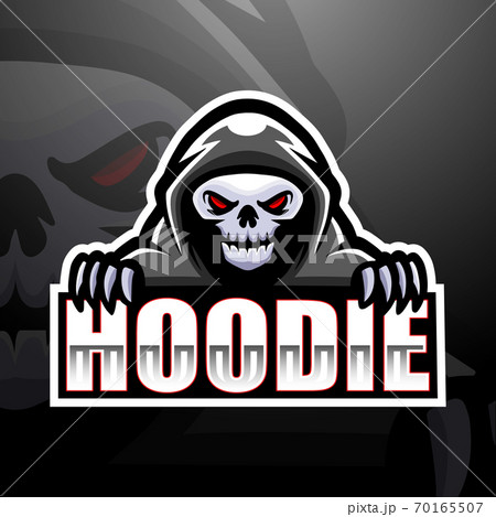Hooded skull mascot esport logo design	 70165507