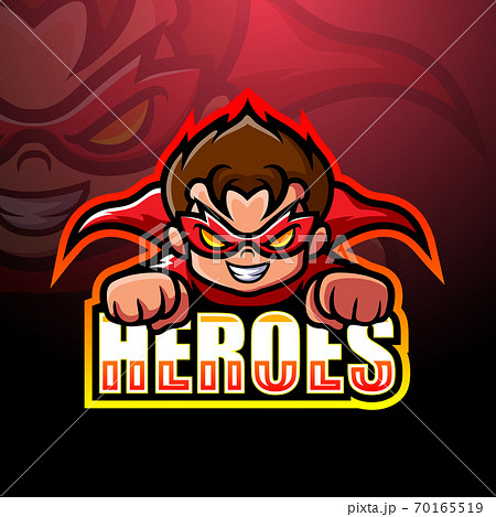 Superhero mascot esport logo design	 70165519