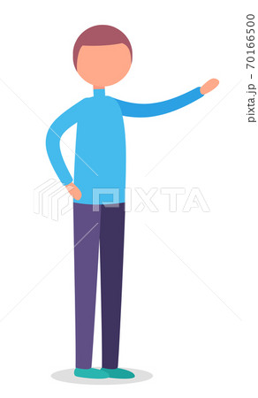 Brunette Man Startup Isolated Flat Cartoon Style 70166500