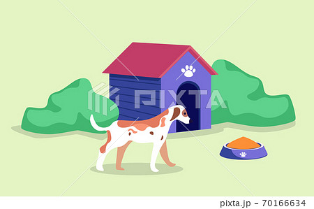 Doghouse Dog Kennel with Pet, Bowl of Canine Food Doghouse Dog Kennel with Pet, Bowl of Canine Food 70166634