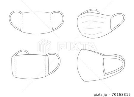 白いマスク　イラストセット 70168815