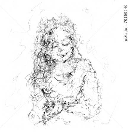 Hand drawing sketch of a beauty. Beauty portrait , an 70169246