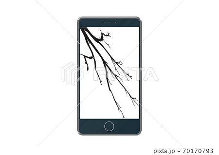 スマートフォンの液晶画面 ひび割れイメージ スマートフォンの液晶画面 ひび割れイメージ 70170793