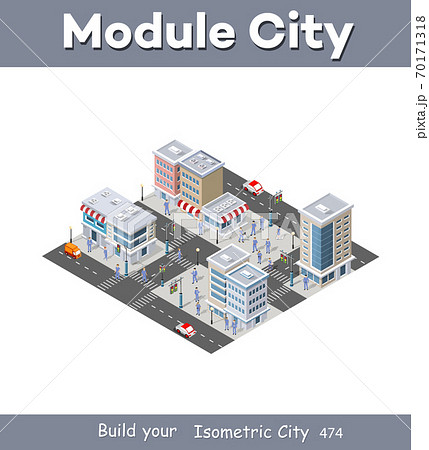 Isometric 3d module block district part of the city 70171318