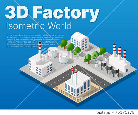 Isometric 3D city module industrial urban factory which Isometric 3D city module industrial urban factory which 70171379
