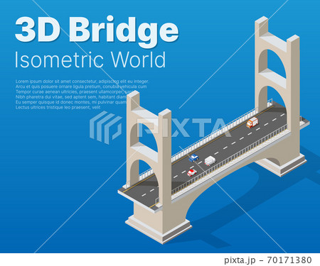 The bridge of urban infrastructure is isometric for games, 70171380