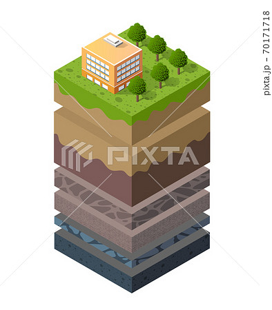 Geological and underground layers of soil under the isometric 70171718