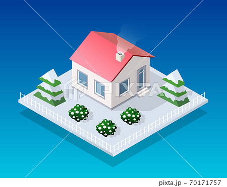 Christmas city isometric urban winter quarter in the snow Christmas city isometric urban winter quarter in the snow 70171757