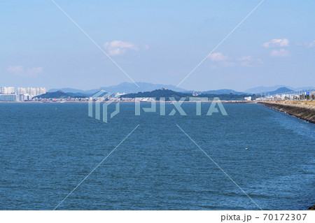 風景 安山市 湖 70172307