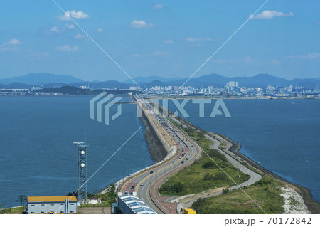 風景 安山市 湖 70172842