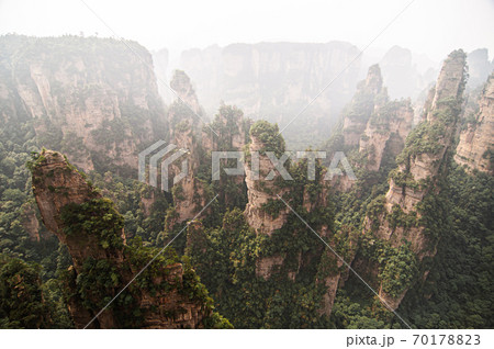 Zhangjiajie mountain at Wulingyuan Scenic Area in Hunan - China Zhangjiajie mountain at Wulingyuan Scenic Area in Hunan - China 70178823