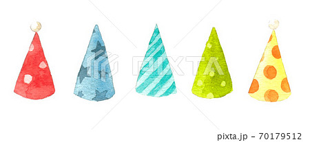 三角帽子の水彩イラストのイラスト素材