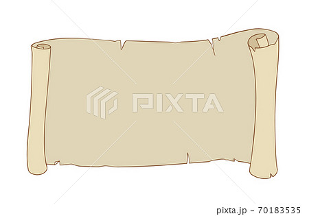 Parchment scroll. Horizontal paper piece. Vector illustration 70183535