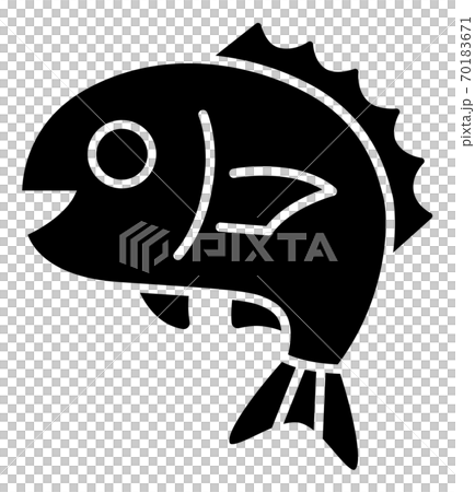 鯛のイラスト （単色ver.） 70183671