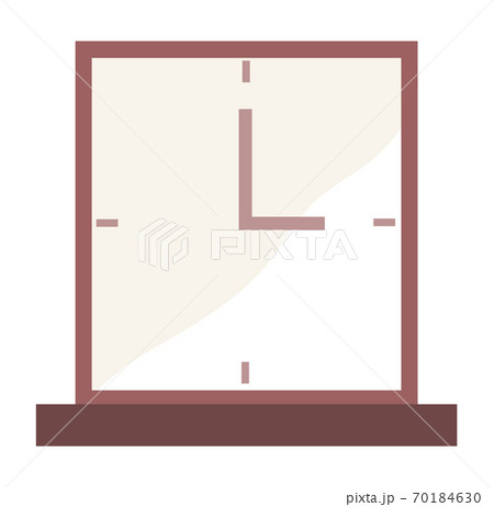 Classic wooden square desktop clock icon isolated on white background vector Illustration 70184630
