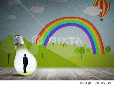 Businessman trapped in bulb 70185139