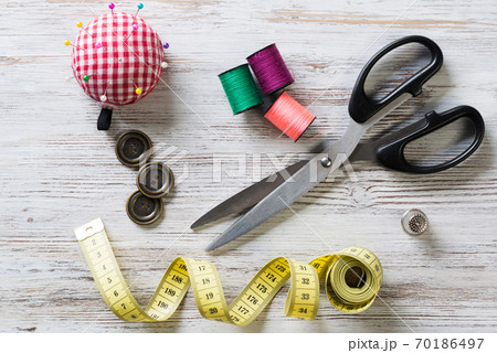 Sewing kit on table 70186497