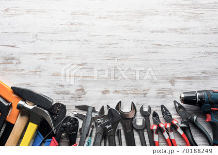 Instruments on wooden table 70188249