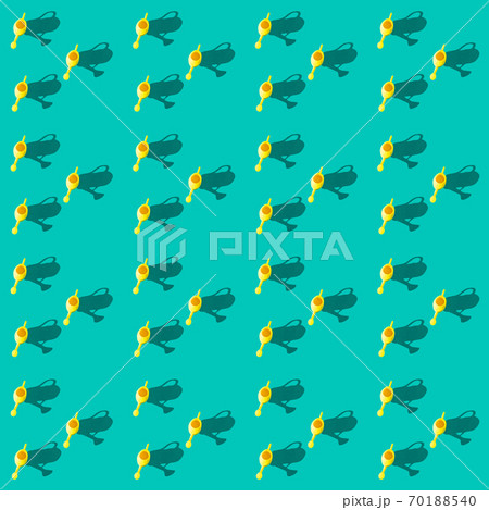 Photo seamless pattern yellow watering can for watering flowers with shadows on a colored turquoise Photo seamless pattern yellow watering can for watering flowers with shadows on a colored turquoise 70188540